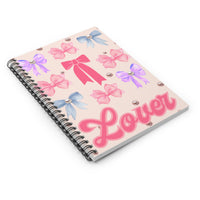 Valentines Day Lover Bows and Pearls Light Pink Spiral Notebook - Ruled Line! Perfect For Gifting!