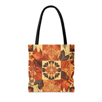 Reddish Burnt Orange Creamy Brown Leaves Fall Vibes Tote Bag!