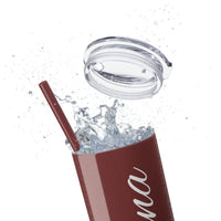 Custom Name Personalized Tumblers Skinny Tumbler with Straw, 20oz! Cursive Writing Option!