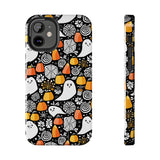 Spider Webs and Candy Corn Little Ghost Halloween Tough Phone Cases! Fall Vibes!