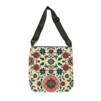 Destiny Print Floral Pink Adjustable Tote Bag with Spacious Zippered Pocket! Check out My Matching Weekender Bag!