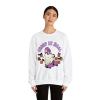 Creep it Real Skate Boarding Retro Ghost Unisex Heavy Blend Crewneck Sweatshirt! Halloween! Fall Vibes!