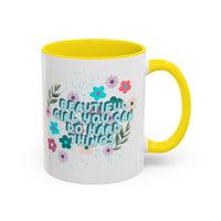 Beautiful Girl You Can Do Hard Things Mug! 11 oz/15 oz! Free Shipping! BPA Free! Microwave/Dishwasher Safe!