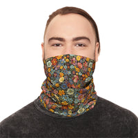 Boho Floral Print Lightweight Neck Gaiter! 4 Sizes Available! Free Shipping! UPF +50! Great For All Outdoor Sports!