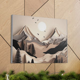 Western/Boho Mountain Scenery in Blacks and Browns Canvas Gallery Wraps!