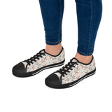 Aztec Print Beige Women's Low Top Sneakers! Free Shipping! Specialty Buy!