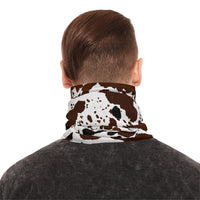 Cow Print Brown Lightweight Neck Gaiter! 4 Sizes Available! Free Shipping! UPF +50! Great For All Outdoor Sports!