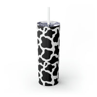 Nurse Life Cow Printed Skinny Tumbler with Straw, 20oz! Multiple Colors! Medical Vibes!