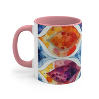 Boho Watercolor Tear Drop Accent Coffee Mug, 11oz! Free Shipping! Great For Gifting! Lead and BPA Free!