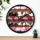 Western Pink Cow Print Wall Clock! Perfect For Gifting! Free Shipping!!! 3 Colors Available!