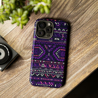 Dark Purple Aztec Tough Cases! Cellphone Cases! Multiple Sizes Available! Apple iPhone, Samsung Galaxy, and Google Pixel devices!