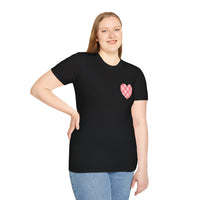 Valentines Day Pink Plaid Heart Basics Wear Anywhere Unisex Graphic Tee! All New Heather Colors!!! Free Shipping!!!