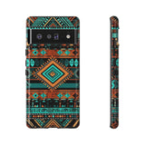 Turquoise Aztec Tough Cases! Cellphone Cases! Multiple Sizes Available! Apple iPhone, Samsung Galaxy, and Google Pixel devices!