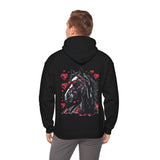 Black Horse With Red Hearts Back Designs Unisex Heavy Blend Hooded Sweatshirt! Free Shipping!!!