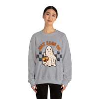 Just Fang On Retro Ghost Unisex Heavy Blend Crewneck Sweatshirt! Halloween! Fall Vibes!