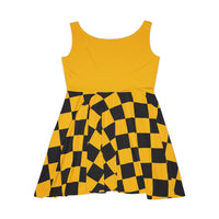 Yellow Plaid and Black Print Women's Fit n Flare Dress! Free Shipping!!! New!!! Sun Dress! Beach Cover Up! Night Gown! So Versatile!