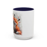 Foxy Lovers Valentines Day Accent Coffee Mug (11, 15oz)! Free Shipping! Microwave and Dishwasher Safe! BPA Free