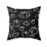 Black and White Polka Dot Pumpkin Square Pillow! Halloween! Fall Vibes!