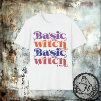 Basic Witch Retro Halloween Fall Vibes Retro Unisex Graphic Tees!