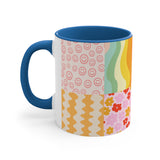 Retro Smiley Patchwork Quilt Accent Coffee Mug, 11oz! Free Shipping! Great For Gifting! Lead and BPA Free!