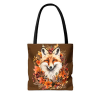 Floral Autumn Fox Fall Vibes Tote Bag!