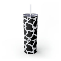 Teacher Life Cow Printed Skinny Tumbler with Straw, 20oz! Multiple Colors!