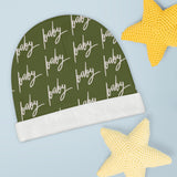 Green Baby Beanie in Cursive! Free Shipping! Great for Gifting!