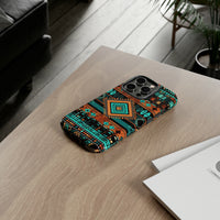 Turquoise Aztec Tough Cases! Cellphone Cases! Multiple Sizes Available! Apple iPhone, Samsung Galaxy, and Google Pixel devices!