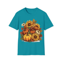 Sunflower Pumpkin Patch Halloween Fall Vibes Unisex Graphic Tees!