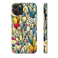 Blue and Yellow Floral Tulips Phone Cases! New!!! Over 40 Phone Sizes To Choose From! Free Shipping!!!