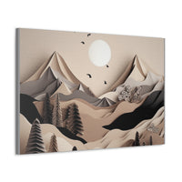 Western/Boho Mountain Scenery in Blacks and Browns Canvas Gallery Wraps!