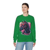 Valentines Day Black Horse Pink Hearts Unisex Sweatshirt! Retro! Free Shipping!!!