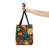 Golden Navy Denim Florals Fall Vibes Tote Bag!