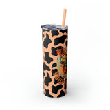 Your So Golden Butterfly Cow Printed Skinny Tumbler with Straw, 20oz! Multiple Colors!