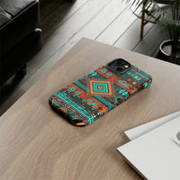 Turquoise Aztec Tough Cases! Cellphone Cases! Multiple Sizes Available! Apple iPhone, Samsung Galaxy, and Google Pixel devices!