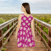 Hot Pink Pink Daisy's Print Women's Fit n Flare Dress! Free Shipping!!! New!!! Sun Dress! Beach Cover Up! Night Gown! So Versatile!