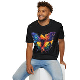 Spring Rainbow Butterfly Unisex Graphic Tees! Spring Vibes! All New Heather Colors!!! Free Shipping!!!