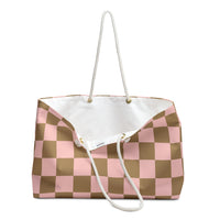Valentines Day Plaid Latte Blush Pink Weekender Bag! Free Shipping!!!