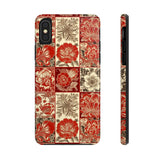 Royal Red Floral Fall Vibes Tough Phone Cases!