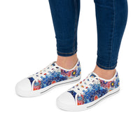 Boho Watercolor Floral Stamp Women's Low Top Sneakers! Free Shipping! Specialty Buy!