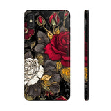 White and Red Roses Gothic Inspired Halloween Tough Phone Cases! Fall Vibes!