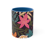 Boho Plum Florals Accent Coffee Mug, 11oz! Free Shipping! Great For Gifting! Lead and BPA Free!