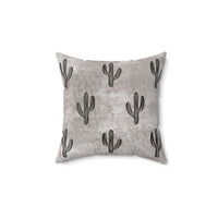 Western/Boho Acid Wash Grey Cactus Square Pillow!