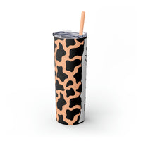 Nurse Life Cow Printed Skinny Tumbler with Straw, 20oz! Multiple Colors! Medical Vibes!