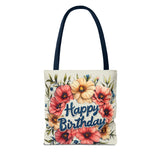 Happy Birthday Floral Tote Bag! Re-use/Re-cycle!