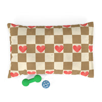 Brown and Cream Heart Plaid Pet Bed! Foxy Pets! Free Shipping!!!