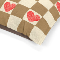 Brown and Cream Heart Plaid Pet Bed! Foxy Pets! Free Shipping!!!