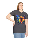 Spring Rainbow Butterfly Unisex Graphic Tees! Spring Vibes! All New Heather Colors!!! Free Shipping!!!