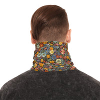 Boho Floral Print Lightweight Neck Gaiter! 4 Sizes Available! Free Shipping! UPF +50! Great For All Outdoor Sports!