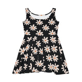 Black Daisy's Print Women's Fit n Flare Dress! Free Shipping!!! New!!! Sun Dress! Beach Cover Up! Night Gown! So Versatile!
